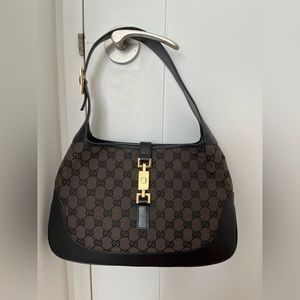 Gucci canvas Jackie O hobo